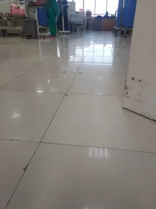 Flooring solution in a hospital
