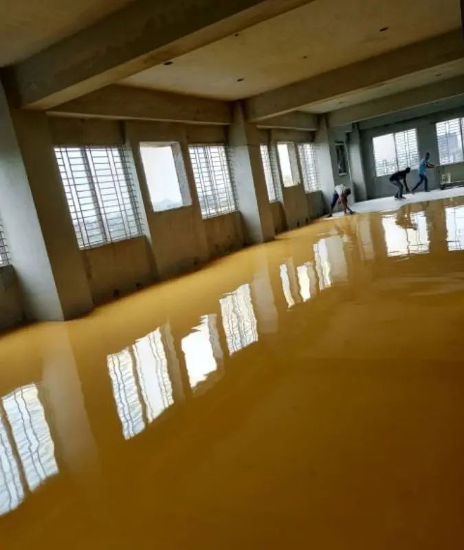 Grey polyurethane floor coating